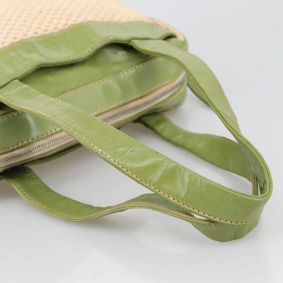 CHANEL Hand Bag Cotton Beige CC Auth 102761 - Picture 7 of 16